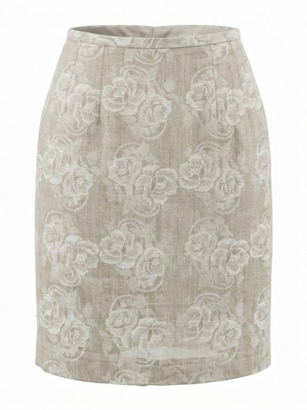 Vintage Harve Benard 100% Linen Lace Knee Length Skirt Women Size 4